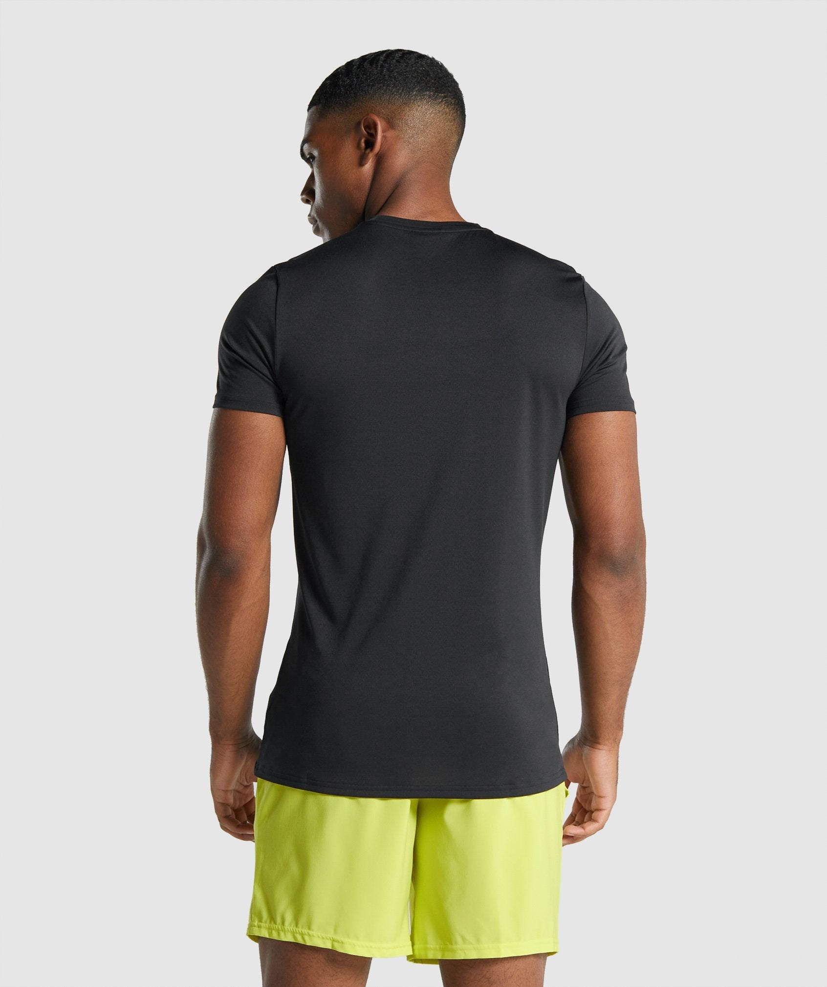 Black Men's Gymshark Arrival Graphic T Shirts | WGISLZ-580