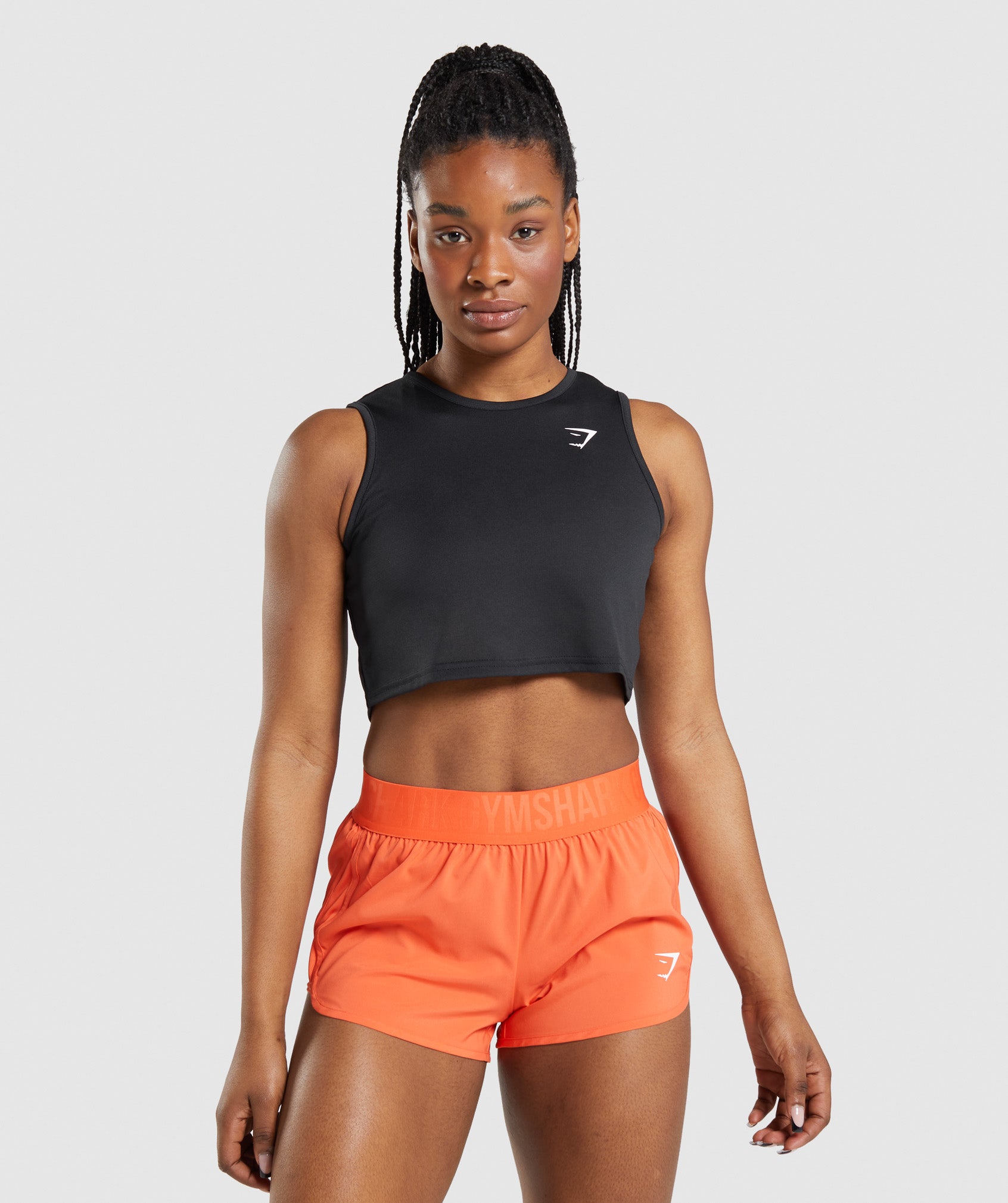 Black Women\'s Gymshark Training Crop Tanks | MQICOT-754