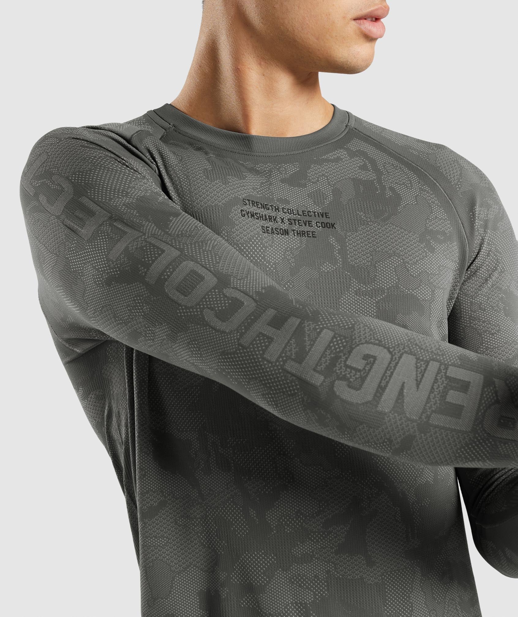 Grey Men's Gymshark Steve Cook Long Sleeve Seamless T Shirts | CJMHXZ-740